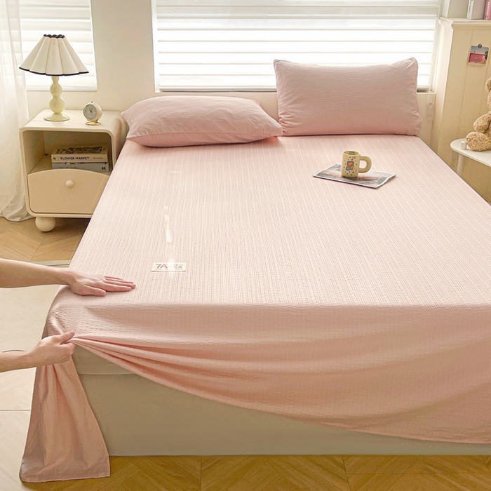 91家纺网 家纺一手货源 找家纺 （总）贝扬思家纺 2026新款高品质A类泡芙纱纯色单床单床单单件