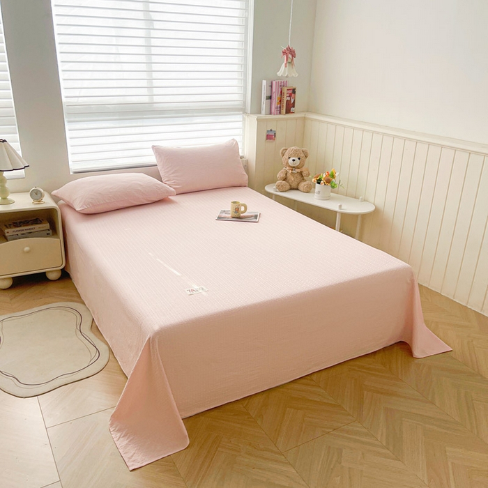 91家纺网 家纺一手货源 找家纺 （总）贝扬思家纺 2026新款高品质A类泡芙纱纯色单床单床单单件