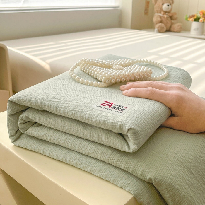 91家纺网 家纺一手货源 找家纺 （总）贝扬思家纺 2026新款高品质A类泡芙纱纯色单床单床单单件