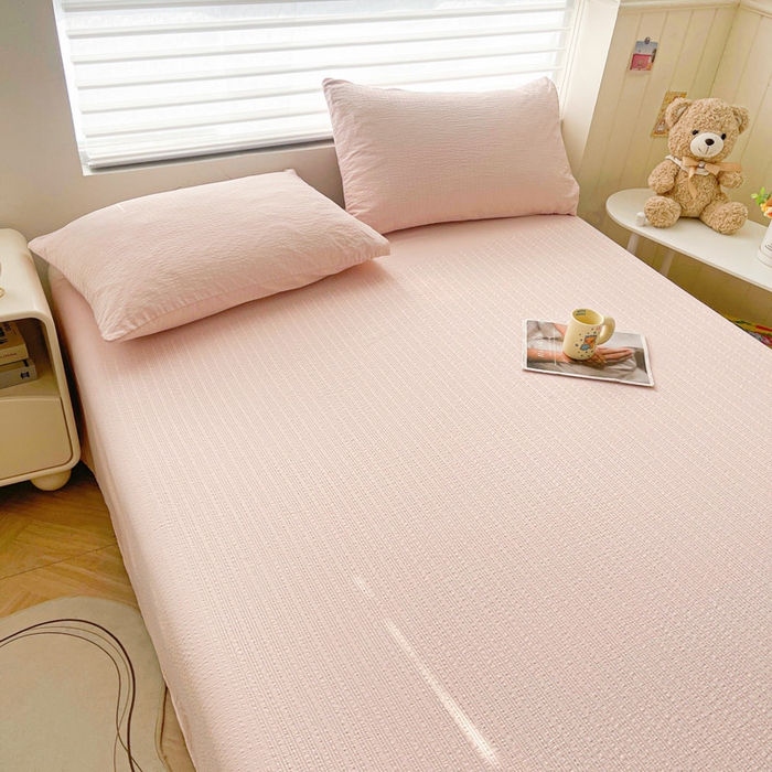 91家纺网 家纺一手货源 找家纺 （总）贝扬思家纺 2026新款高品质A类泡芙纱纯色单床单床单单件