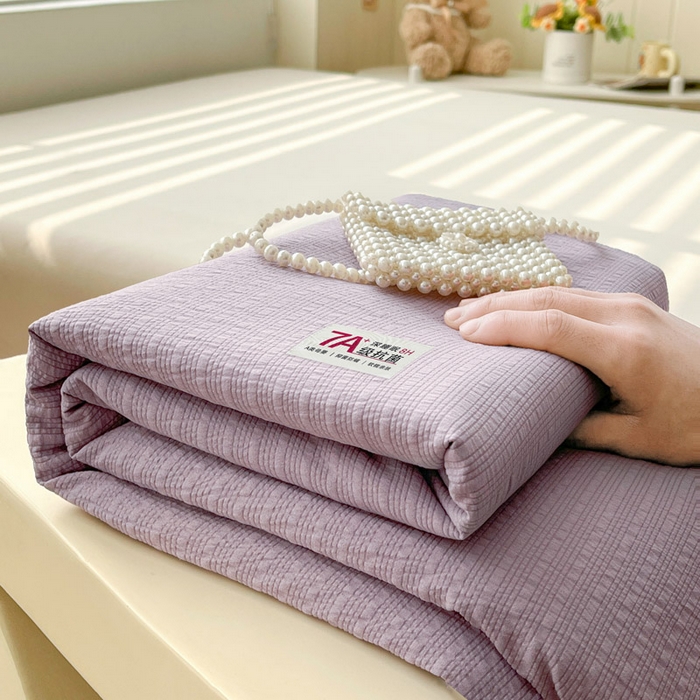 贝扬思家纺 2026新款高品质A类泡芙纱纯色单床单床单单件 CD-浅紫