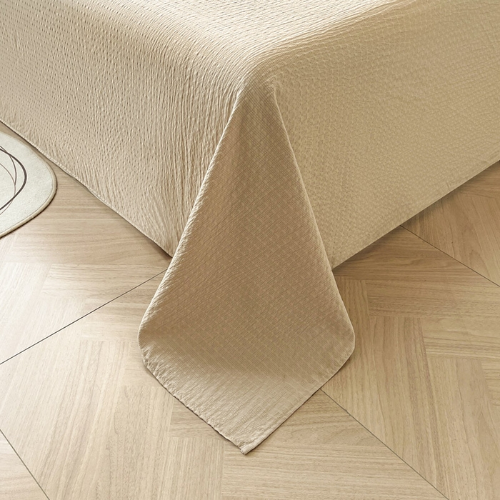 91家纺网 家纺一手货源 找家纺 贝扬思家纺 2026新款高品质A类泡芙纱纯色单床单床单单件 CD-卡其