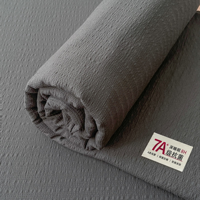 91家纺网 家纺一手货源 找家纺 贝扬思家纺 2026新款高品质A类泡芙纱纯色单床单床单单件 CD-黑色