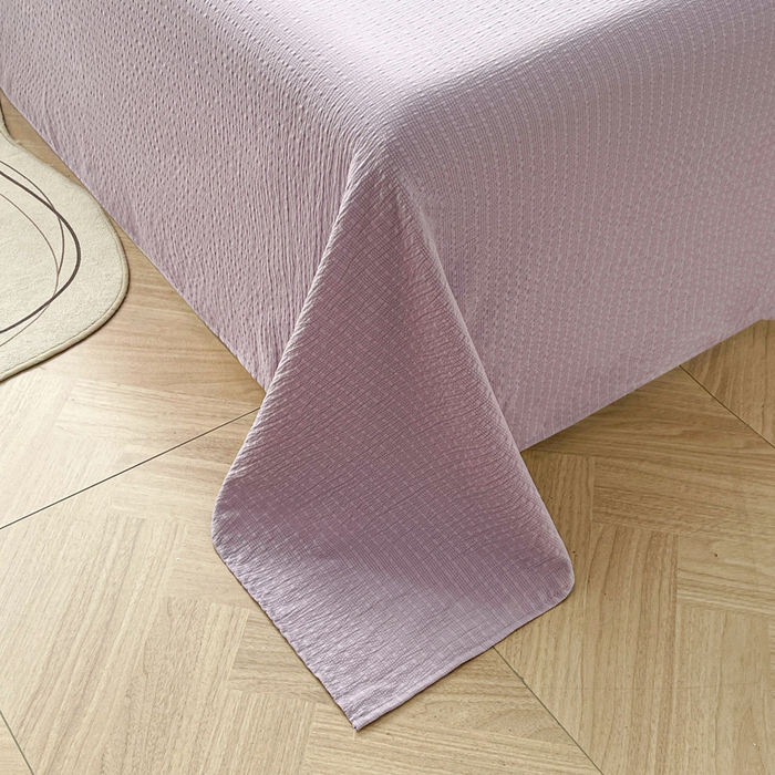 91家纺网 家纺一手货源 找家纺 贝扬思家纺 2026新款高品质A类泡芙纱纯色单床单床单单件 CD-浅紫