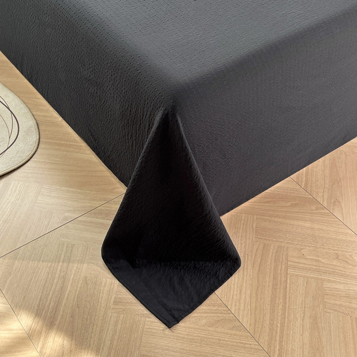 91家纺网 家纺一手货源 找家纺 贝扬思家纺 2026新款高品质A类泡芙纱纯色单床单床单单件 CD-黑色