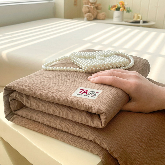 贝扬思家纺 2026新款高品质A类泡芙纱纯色单床单床单单件 CD-深咖