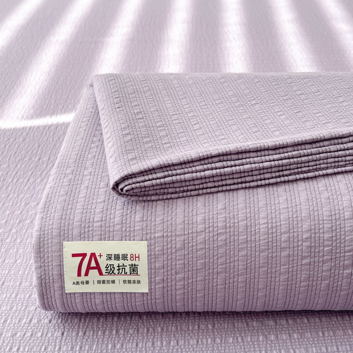 91家纺网 家纺一手货源 找家纺 贝扬思家纺 2026新款高品质A类泡芙纱纯色单床单床单单件 CD-浅紫
