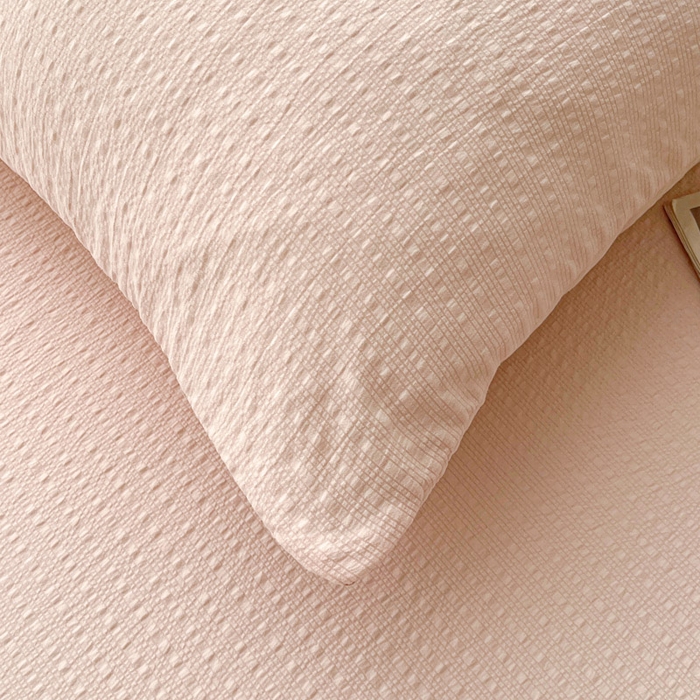 91家纺网 家纺一手货源 找家纺 贝扬思家纺 2026新款高品质A类泡芙纱纯色单床单床单单件 CD-粉色