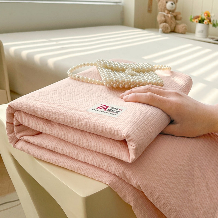 贝扬思家纺 2026新款高品质A类泡芙纱纯色单床单床单单件 CD-粉色