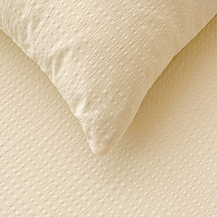 91家纺网 家纺一手货源 找家纺 贝扬思家纺 2026新款高品质A类泡芙纱纯色单床单床单单件 CD-米黄