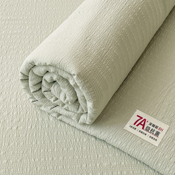 91家纺网 家纺一手货源 找家纺 贝扬思家纺 2026新款高品质A类泡芙纱纯色单床单床单单件 CD-绿色