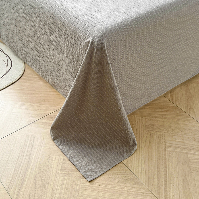 91家纺网 家纺一手货源 找家纺 贝扬思家纺 2026新款高品质A类泡芙纱纯色单床单床单单件 CD-浅灰