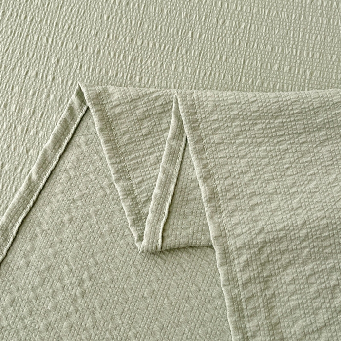 91家纺网 家纺一手货源 找家纺 贝扬思家纺 2026新款高品质A类泡芙纱纯色单床单床单单件 CD-绿色