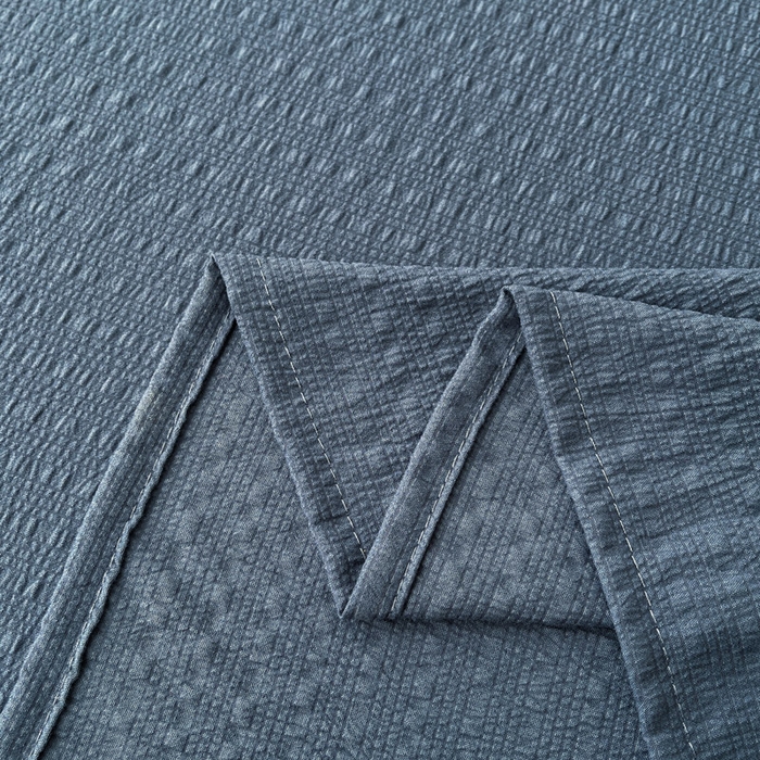 91家纺网 家纺一手货源 找家纺 贝扬思家纺 2026新款高品质A类泡芙纱纯色单床单床单单件 CD-深蓝