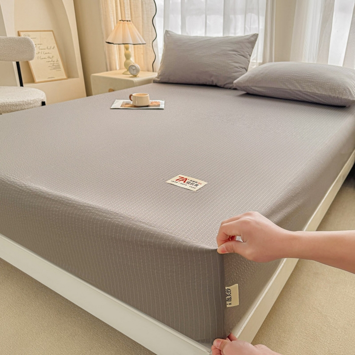 91家纺网 家纺一手货源 找家纺 （总）贝扬思家纺 2026新款高品质A类泡芙纱纯色单床笠系列-110g