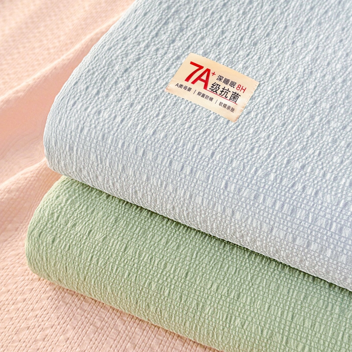 91家纺网 家纺一手货源 找家纺 （总）贝扬思家纺 2026新款高品质A类泡芙纱纯色单床笠系列-110g