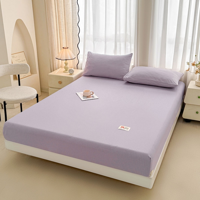 91家纺网 家纺一手货源 找家纺 贝扬思家纺 2026新款高品质A类泡芙纱纯色单床笠系列-110g CL-浅紫