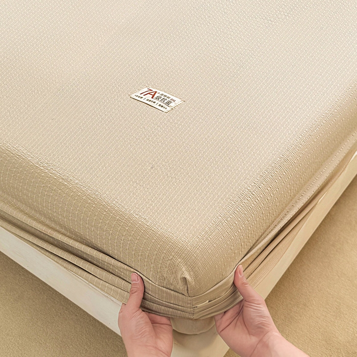 91家纺网 家纺一手货源 找家纺 贝扬思家纺 2026新款高品质A类泡芙纱纯色单床笠系列-110g CL-卡其