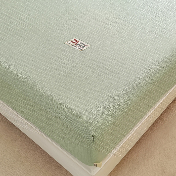 91家纺网 家纺一手货源 找家纺 贝扬思家纺 2026新款高品质A类泡芙纱纯色单床笠系列-110g CL-绿色