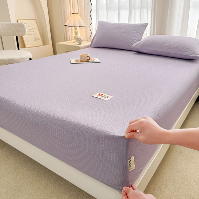 贝扬思家纺 2026新款高品质A类泡芙纱纯色单床笠系列-110g CL-浅紫