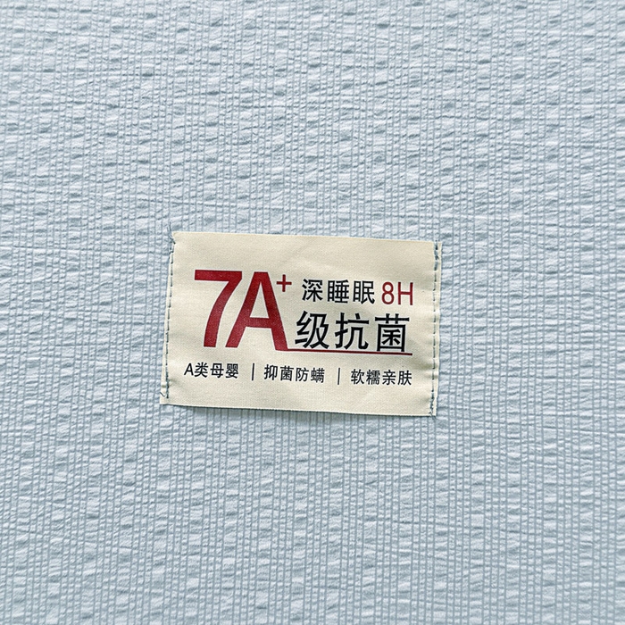 91家纺网 家纺一手货源 找家纺 贝扬思家纺 2026新款高品质A类泡芙纱纯色单床笠系列-110g CL-浅蓝