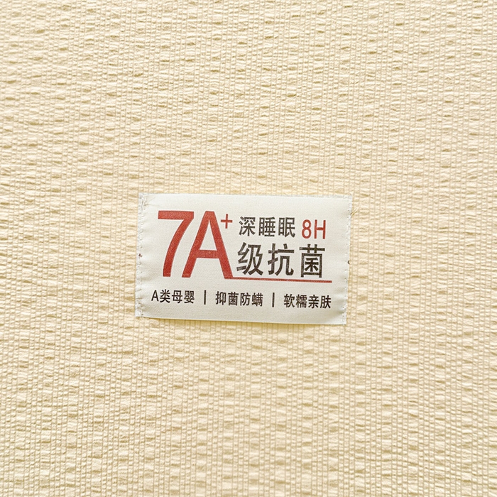 91家纺网 家纺一手货源 找家纺 贝扬思家纺 2026新款高品质A类泡芙纱纯色单床笠系列-110g CL-米黄