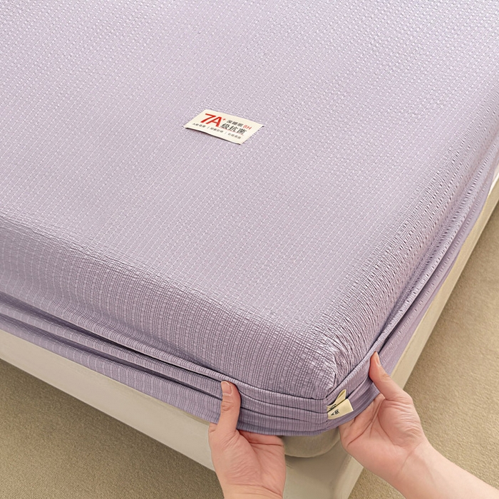 91家纺网 家纺一手货源 找家纺 贝扬思家纺 2026新款高品质A类泡芙纱纯色单床笠系列-110g CL-浅紫