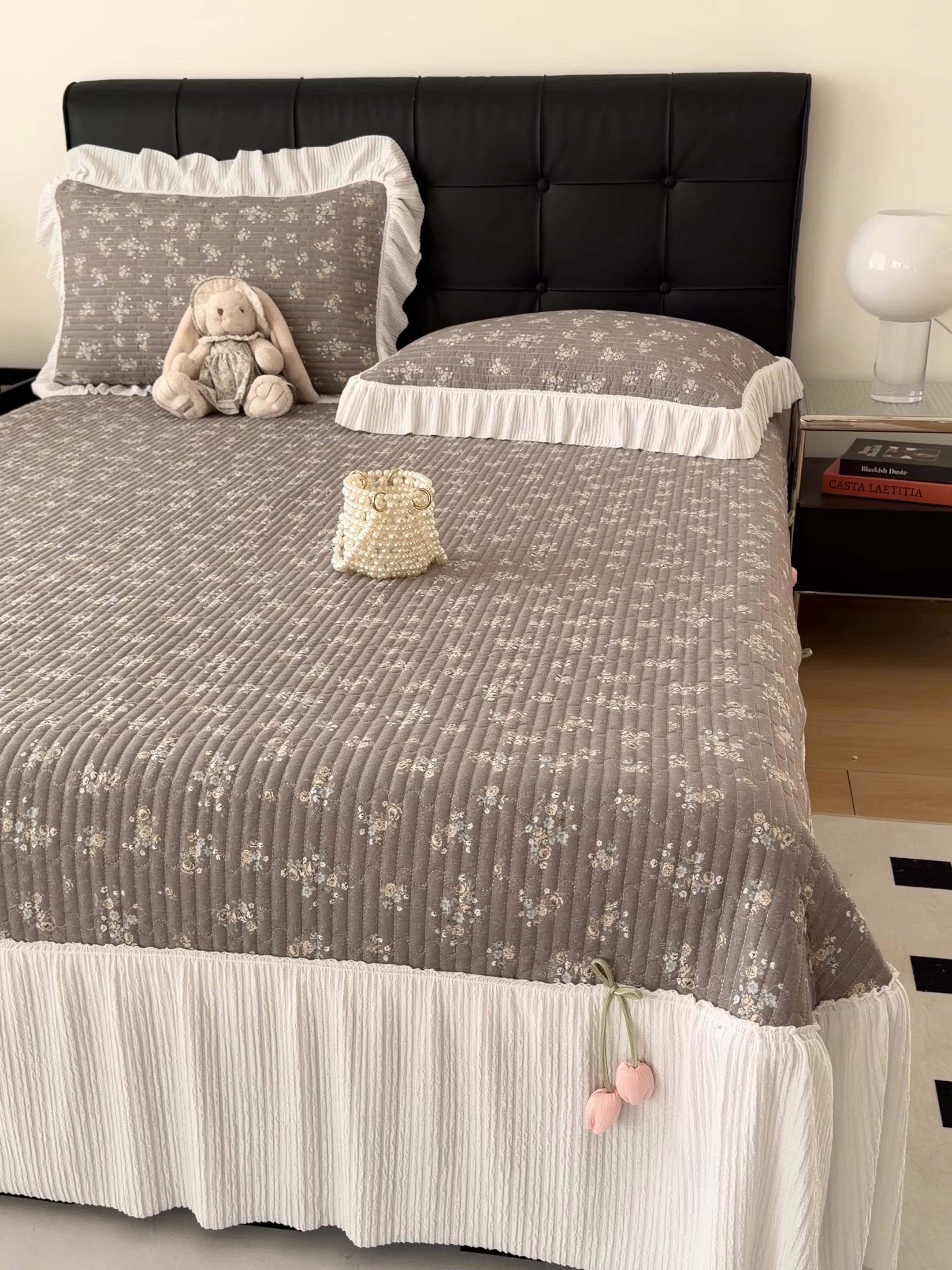 91家纺网 家纺一手货源 找家纺 （总）花漾家居 2026新款雪尼尔雪纺蕾丝大花边床盖单品床盖单件三件套