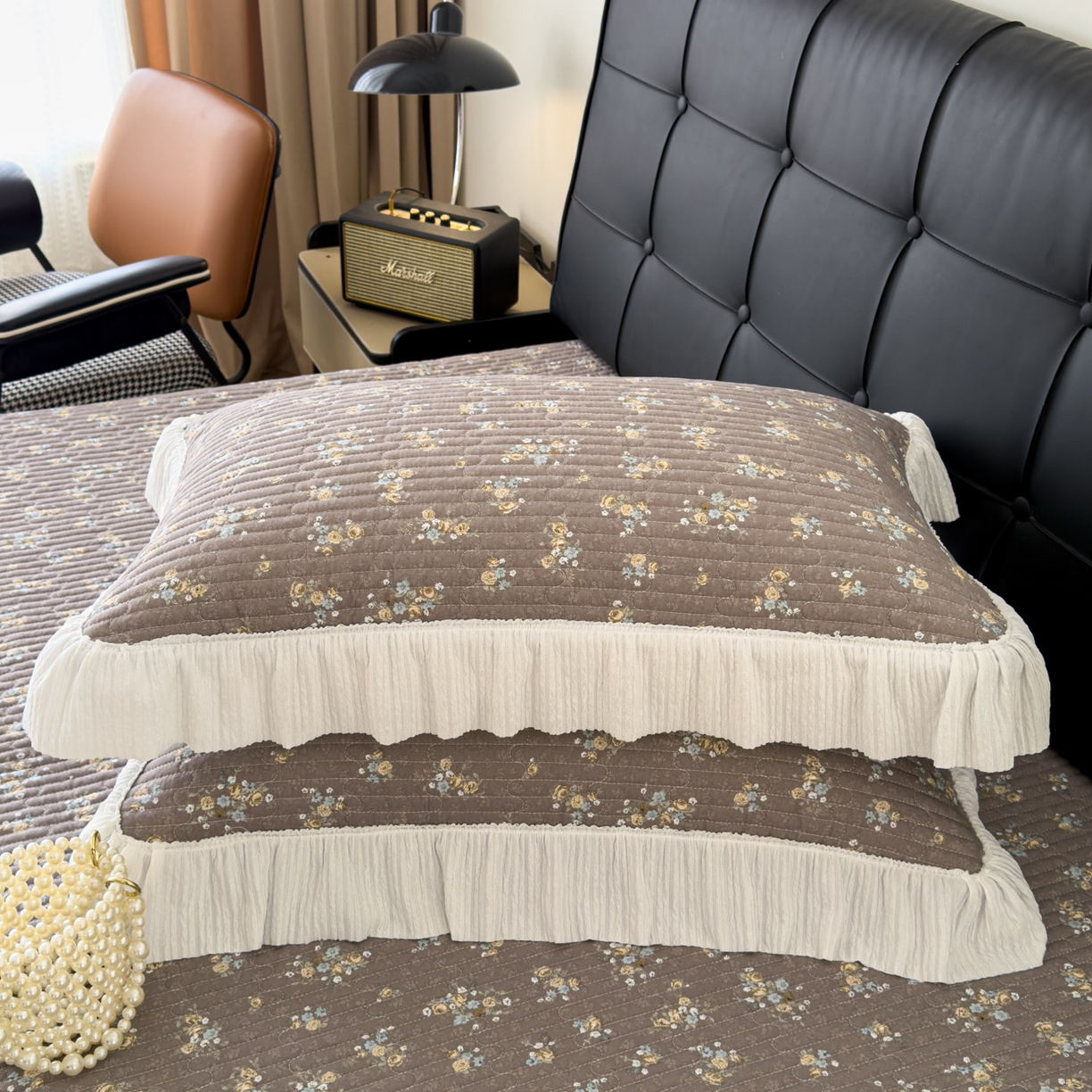 91家纺网 家纺一手货源 找家纺 （总）花漾家居 2026新款雪尼尔雪纺蕾丝大花边床盖单品床盖单件三件套