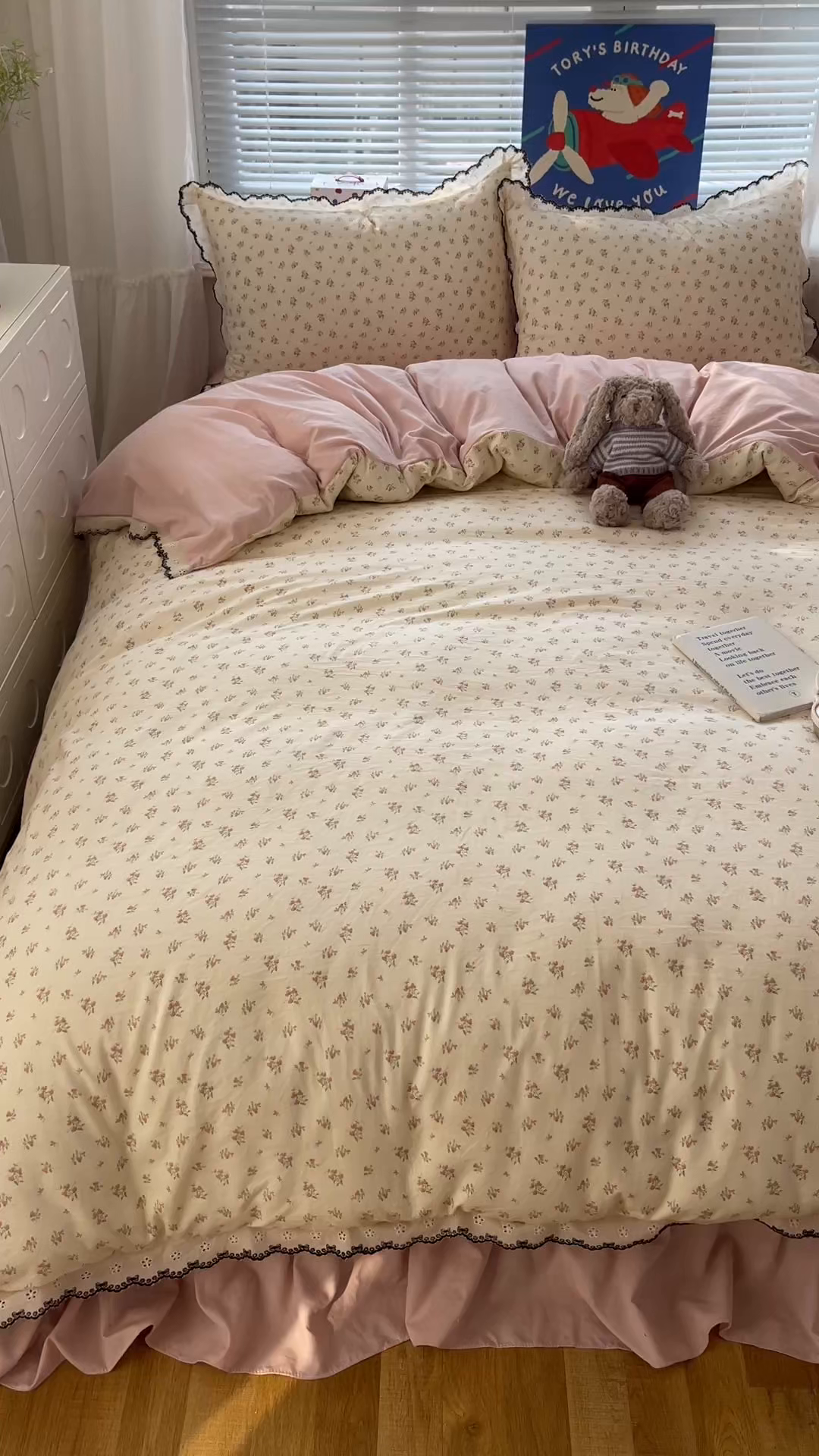 91家纺网 家纺一手货源 找家纺 （总）花漾家居 2026小红书推荐款小清新刺绣花边款床单床盖款四件套新款