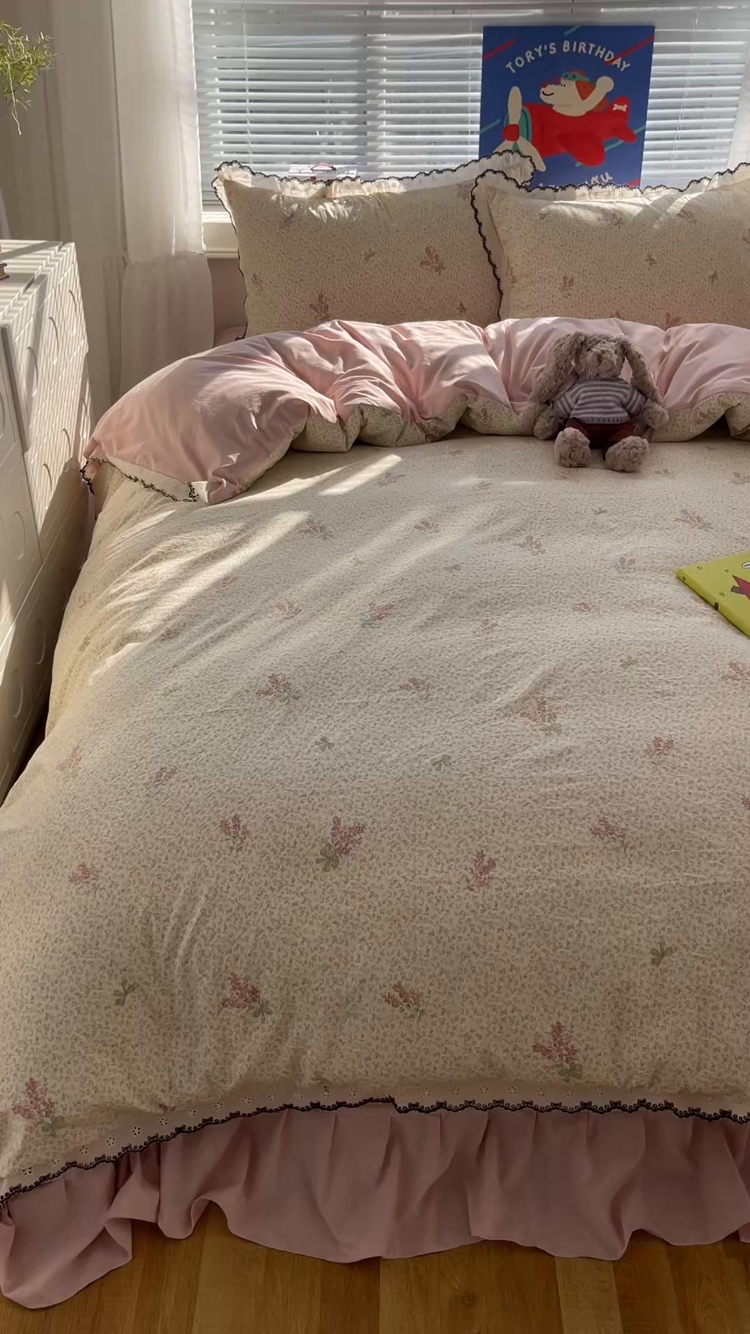 91家纺网 家纺一手货源 找家纺 花漾家居 2026小红书推荐款小清新刺绣花边款床单床盖款四件套新款 薰衣草