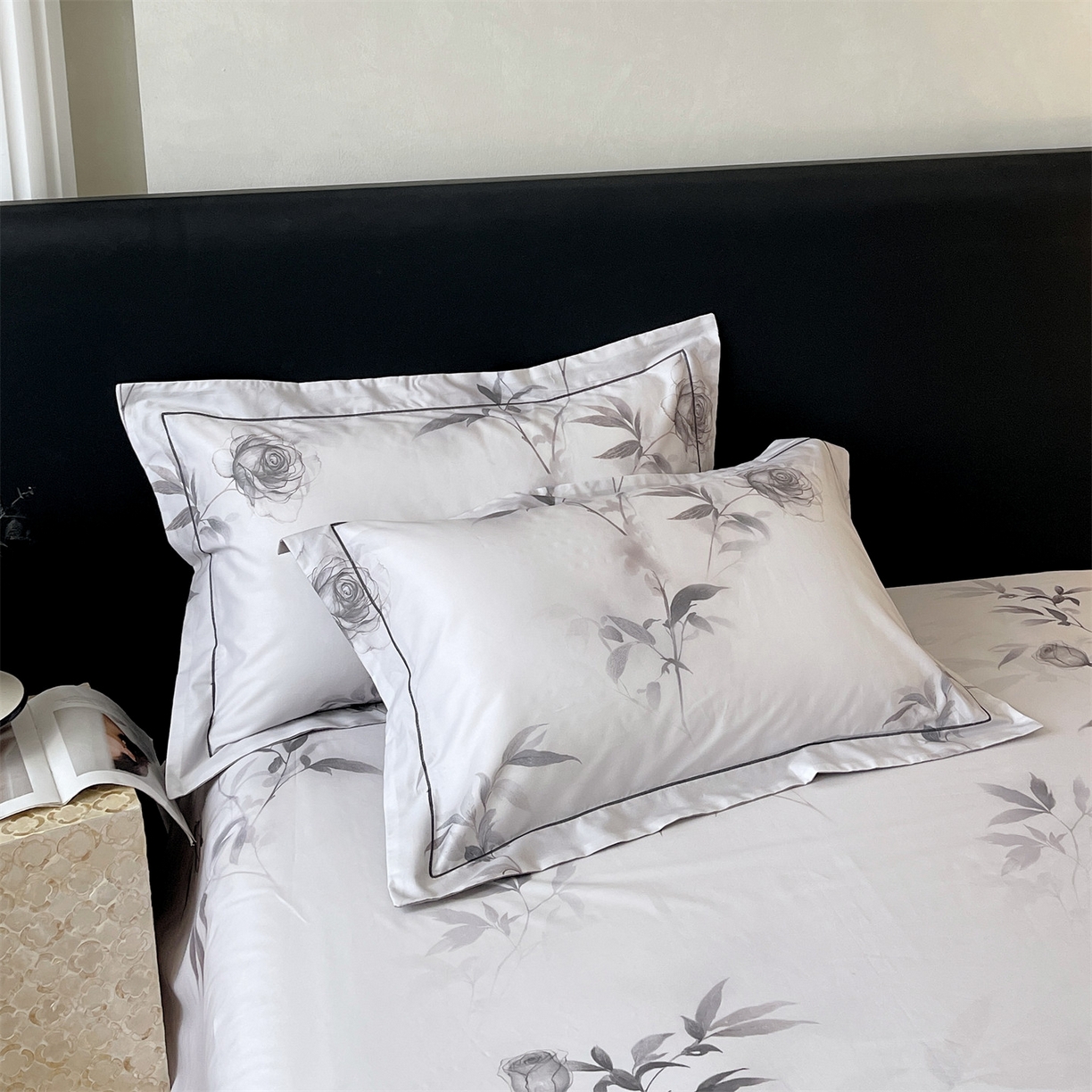 宝齐莱家纺 2026新款全棉纯棉活性印花单枕套枕套单件 玫瑰的故事