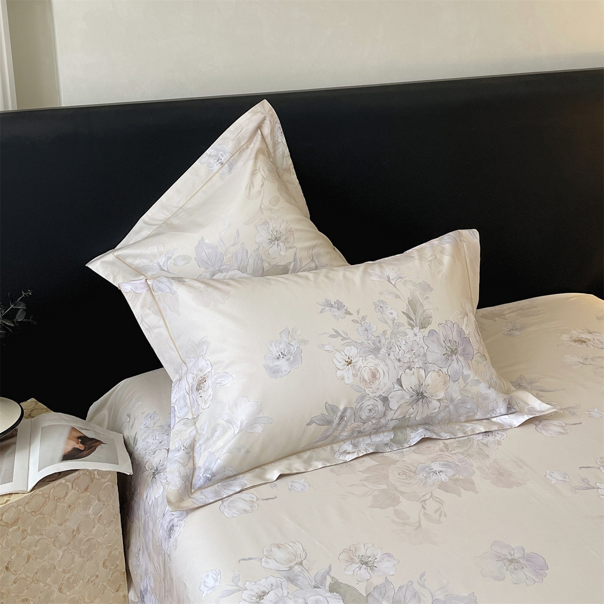 91家纺网 家纺一手货源 找家纺 宝齐莱家纺 2026新款全棉纯棉活性印花单枕套枕套单件 花开锦绣