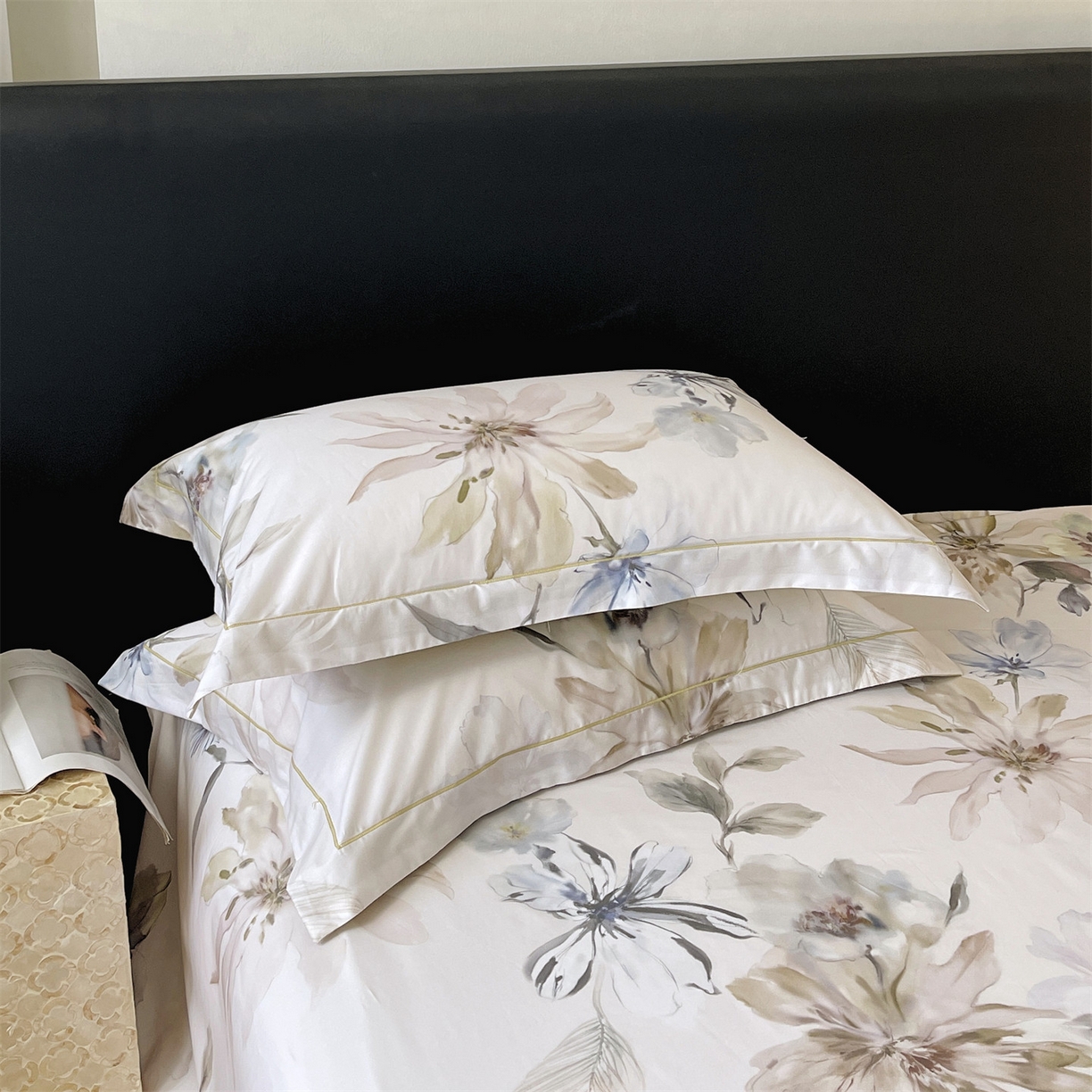 91家纺网 家纺一手货源 找家纺 宝齐莱家纺 2026新款全棉纯棉活性印花单枕套枕套单件 花知晓