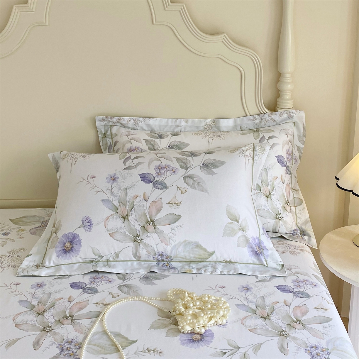 宝齐莱家纺 2026新款全棉纯棉活性印花单枕套枕套单件 浪漫花季