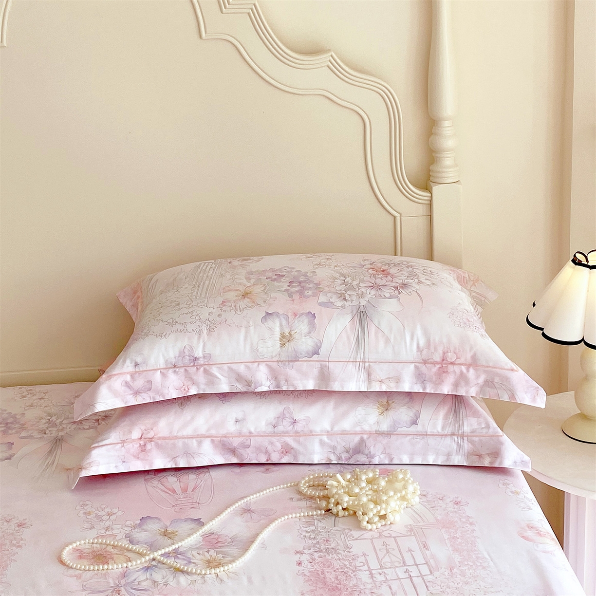 91家纺网 家纺一手货源 找家纺 宝齐莱家纺 2026新款全棉纯棉活性印花单枕套枕套单件 公主乐园