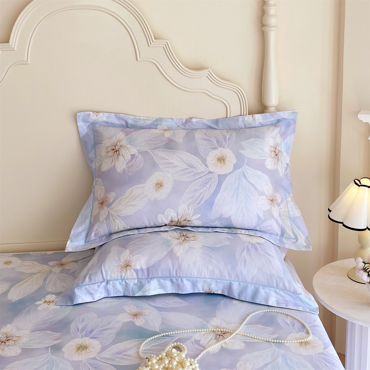 91家纺网 家纺一手货源 找家纺 宝齐莱家纺 2026新款全棉纯棉活性印花单枕套枕套单件 蓝色梦幻