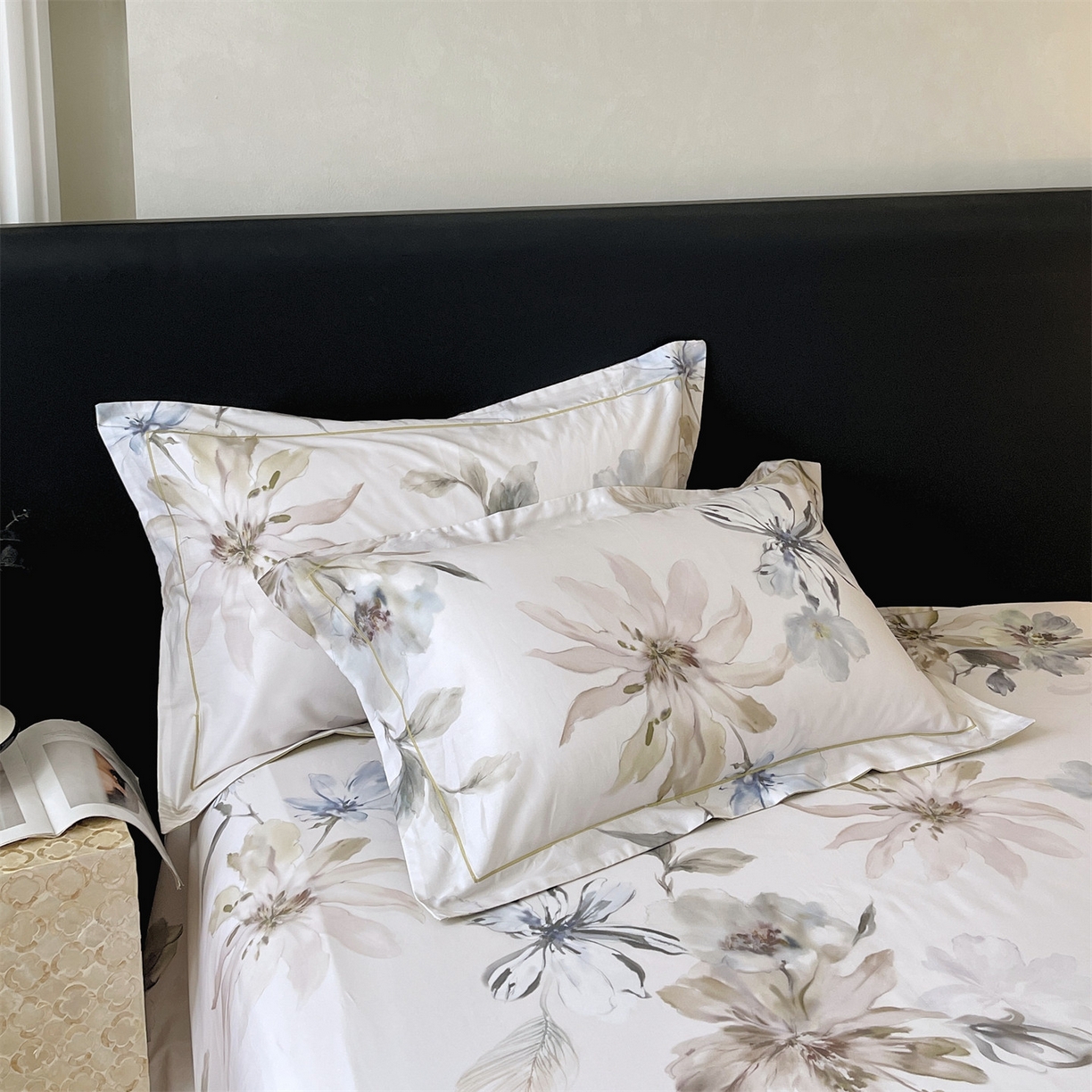 宝齐莱家纺 2026新款全棉纯棉活性印花单枕套枕套单件 花知晓