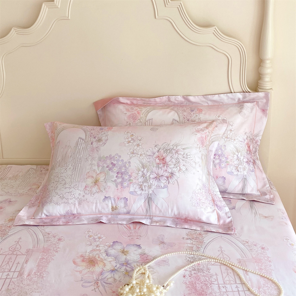 宝齐莱家纺 2026新款全棉纯棉活性印花单枕套枕套单件 公主乐园