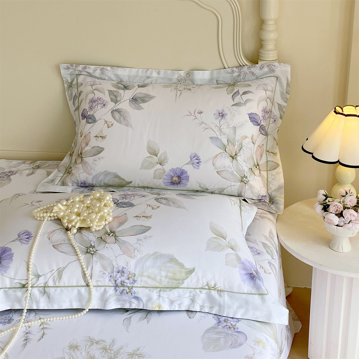 91家纺网 家纺一手货源 找家纺 宝齐莱家纺 2026新款全棉纯棉活性印花单枕套枕套单件 浪漫花季