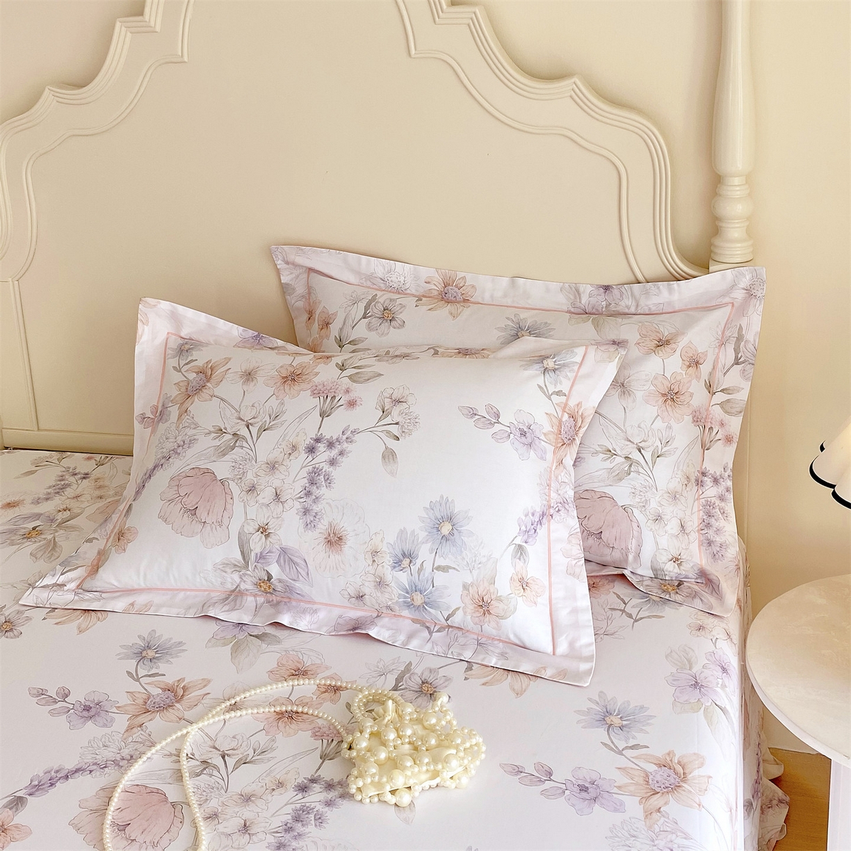 91家纺网 家纺一手货源 找家纺 宝齐莱家纺 2026新款全棉纯棉活性印花单枕套枕套单件 云裳仙子