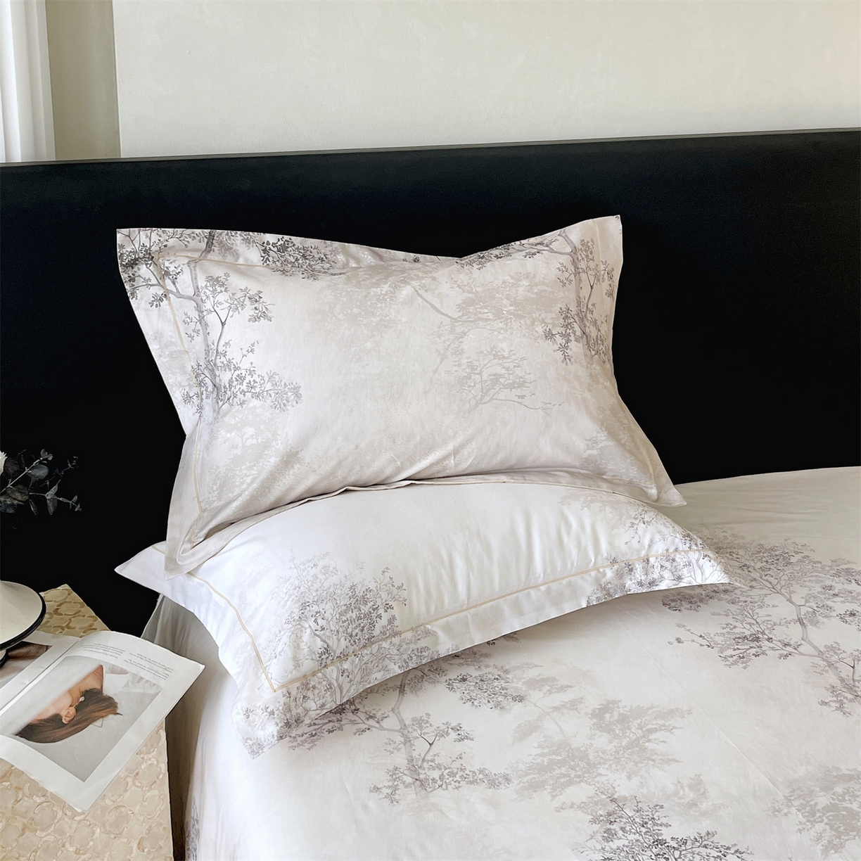 91家纺网 家纺一手货源 找家纺 宝齐莱家纺 2026新款全棉纯棉活性印花单枕套枕套单件 月光森林