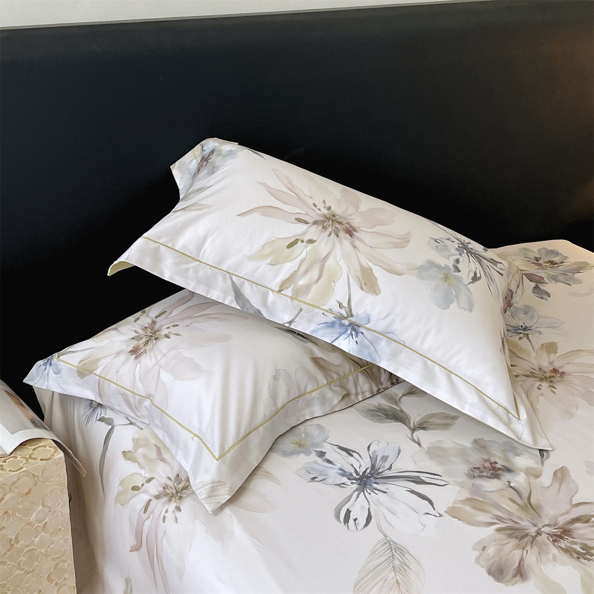 91家纺网 家纺一手货源 找家纺 宝齐莱家纺 2026新款全棉纯棉活性印花单枕套枕套单件 花知晓