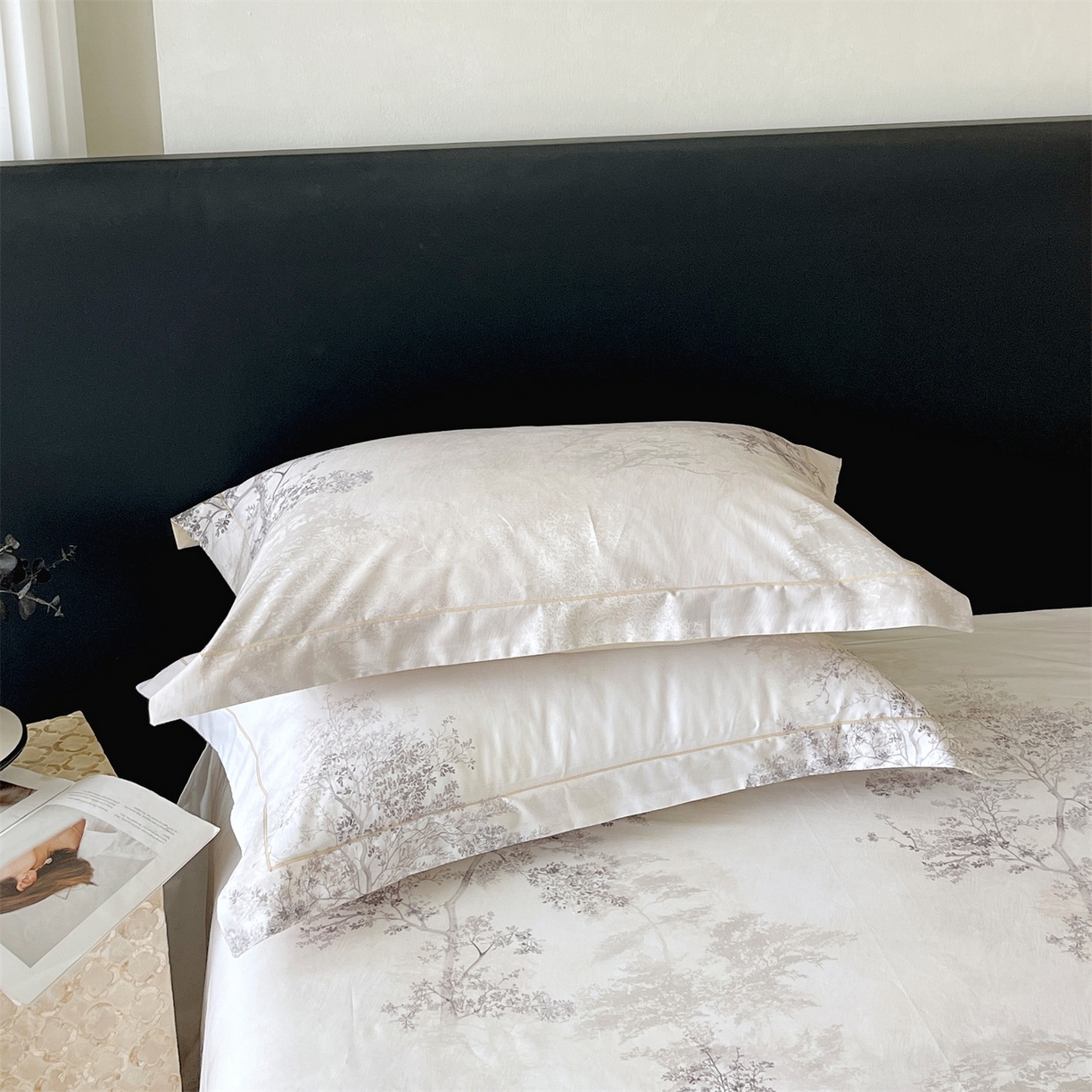 91家纺网 家纺一手货源 找家纺 宝齐莱家纺 2026新款全棉纯棉活性印花单枕套枕套单件 月光森林