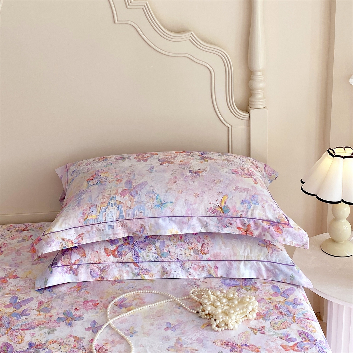 91家纺网 家纺一手货源 找家纺 宝齐莱家纺 2026新款全棉纯棉活性印花单枕套枕套单件 梦幻城堡