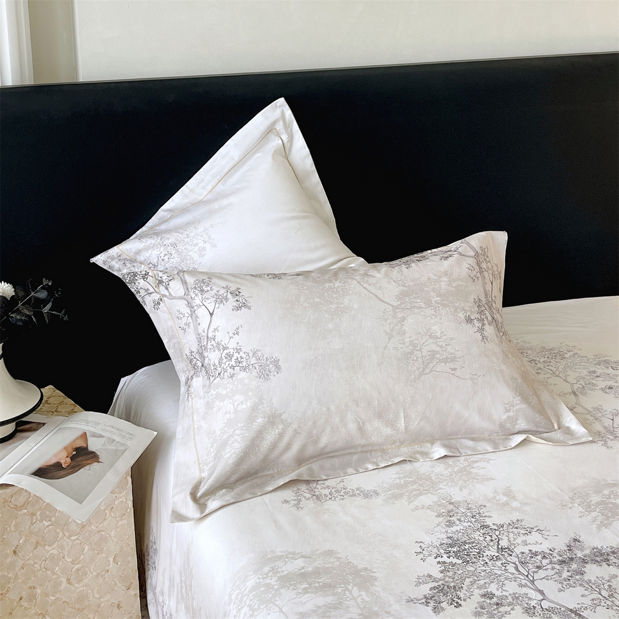 91家纺网 家纺一手货源 找家纺 宝齐莱家纺 2026新款全棉纯棉活性印花单枕套枕套单件 月光森林