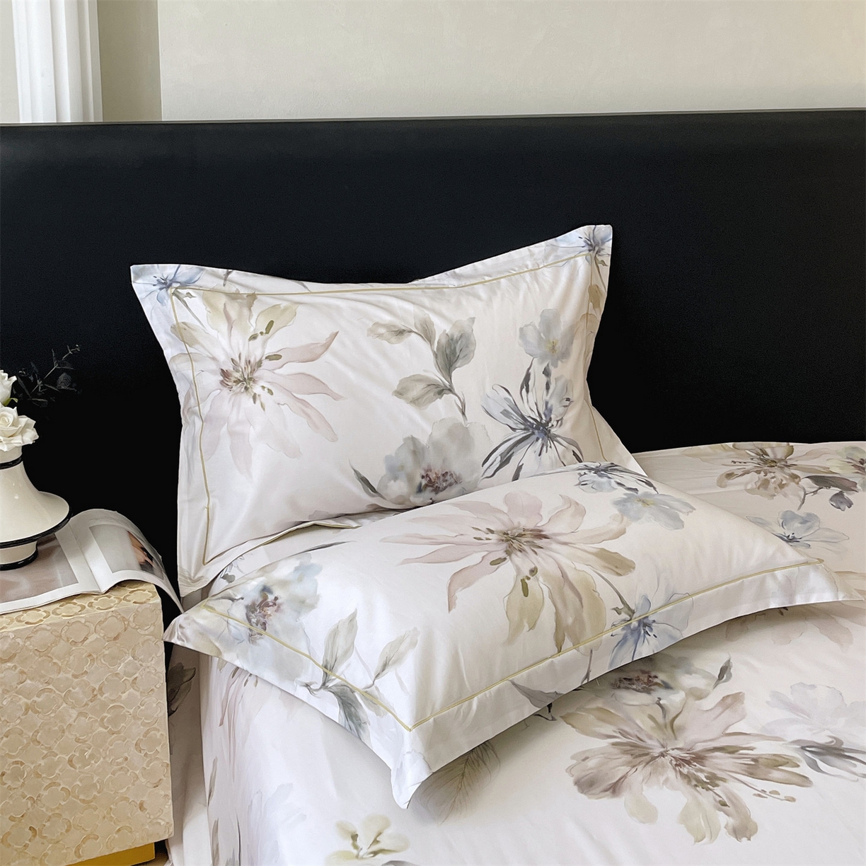 91家纺网 家纺一手货源 找家纺 宝齐莱家纺 2026新款全棉纯棉活性印花单枕套枕套单件 花知晓