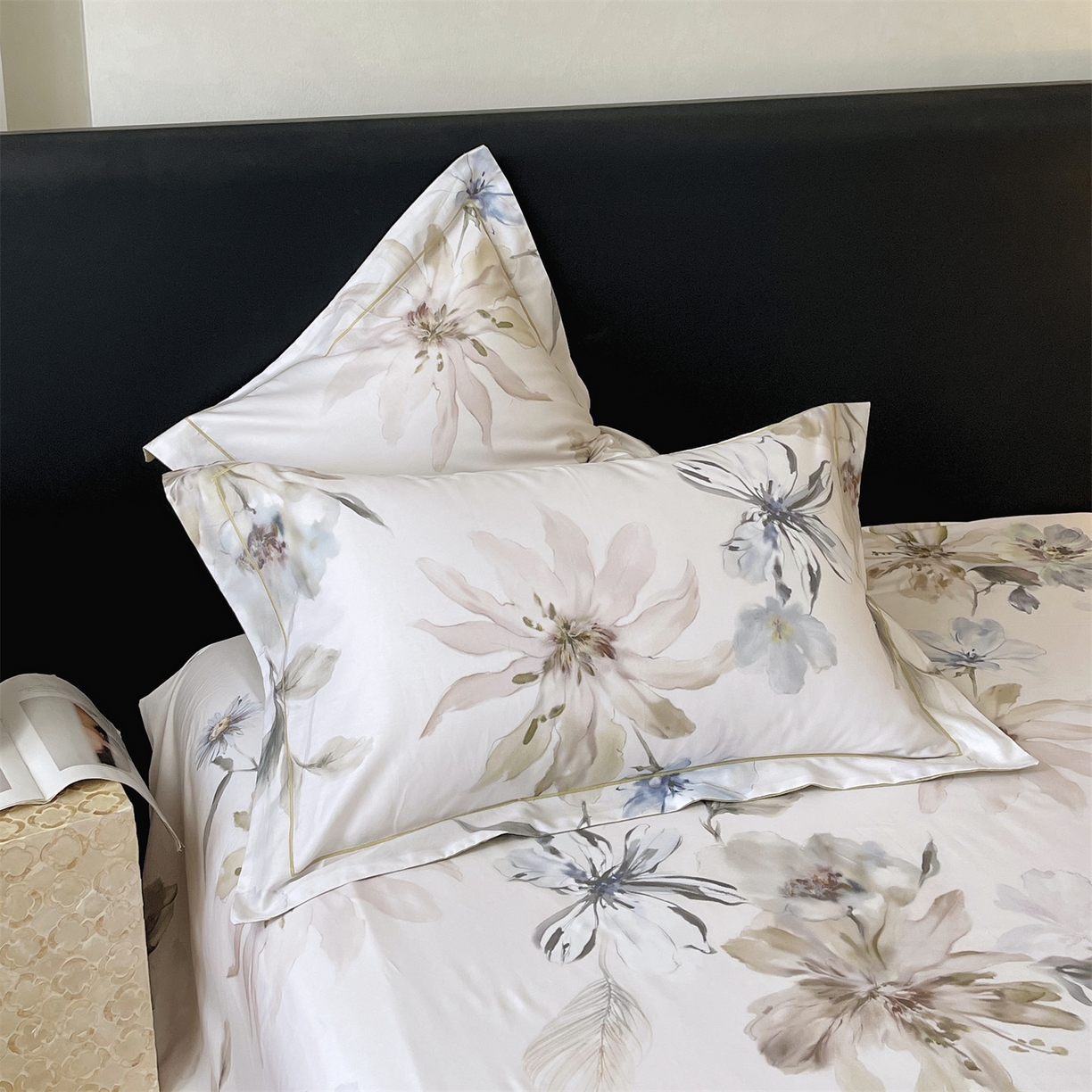 91家纺网 家纺一手货源 找家纺 宝齐莱家纺 2026新款全棉纯棉活性印花单枕套枕套单件 花知晓