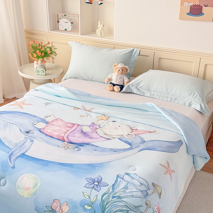 91家纺网 家纺一手货源 找家纺 （总）米乐被业 2026新款大板氨纶凉感夏被被子被芯