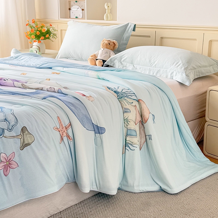 91家纺网 家纺一手货源 找家纺 （总）米乐被业 2026新款大板氨纶凉感夏被被子被芯